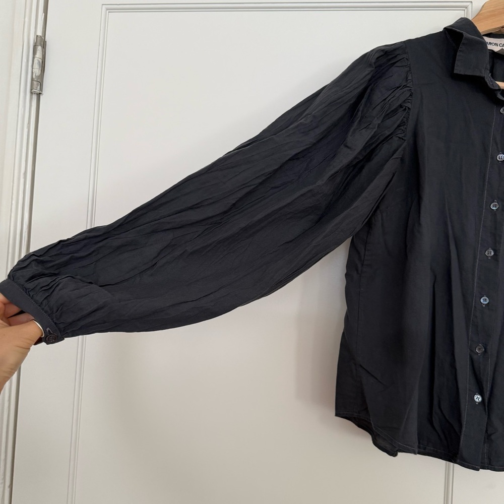 Caron Callahan Alastair Cotton Shirt - Charcoal Batiste - Picture 5 of 7